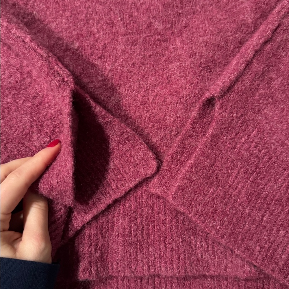 Abercrombie & Fitch Pullover Polo Collar Sweater Magenta - Picture 5 of 8